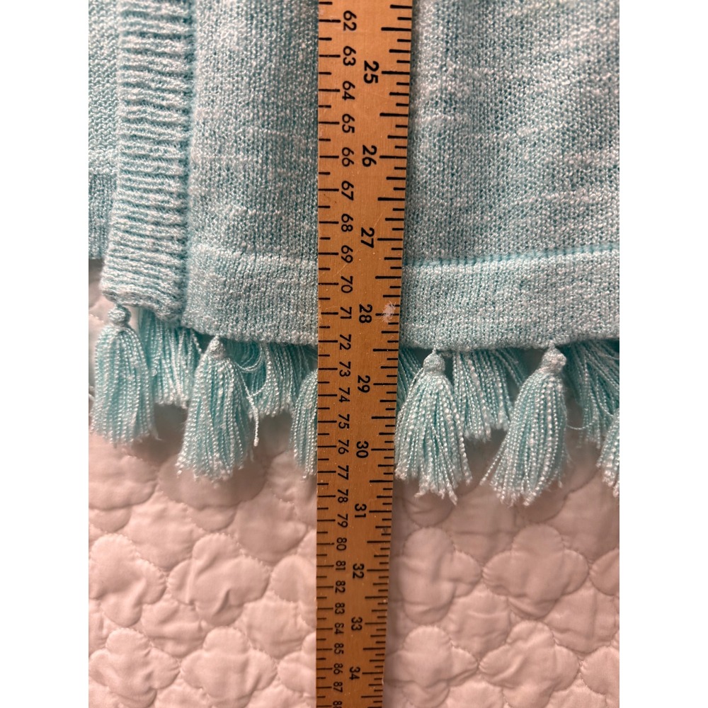 Lilly Pulitzer Aqua Blue Tassel Open Front Knit Cardigan Sweater Women's Size S - Picture 7 of 7